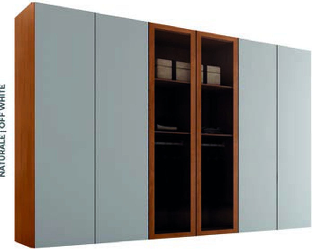 Guarda-roupa Boreal 6 portas — acabamento Naturale, Off White