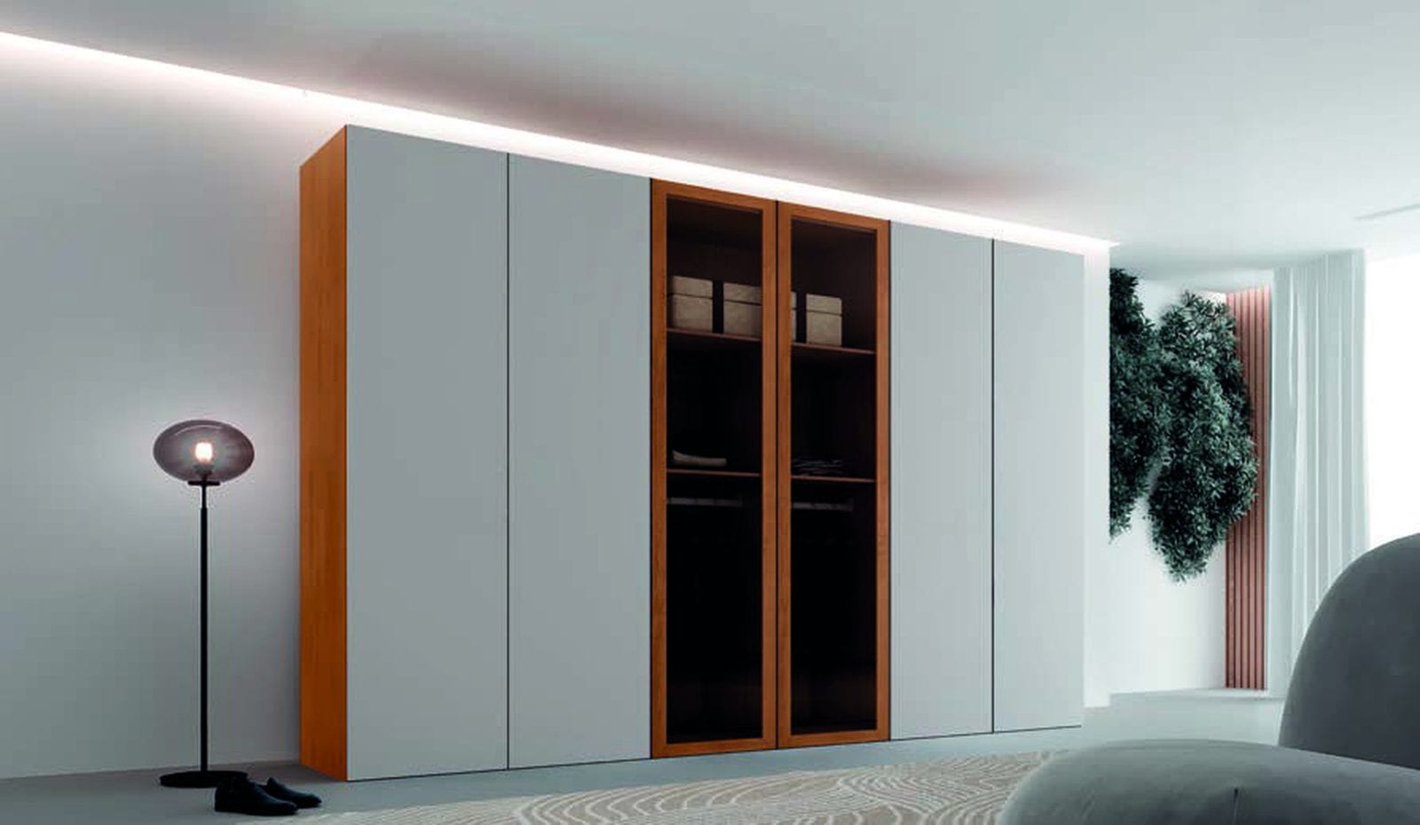 Guarda-roupa Boreal 6 portas em ambiente montado