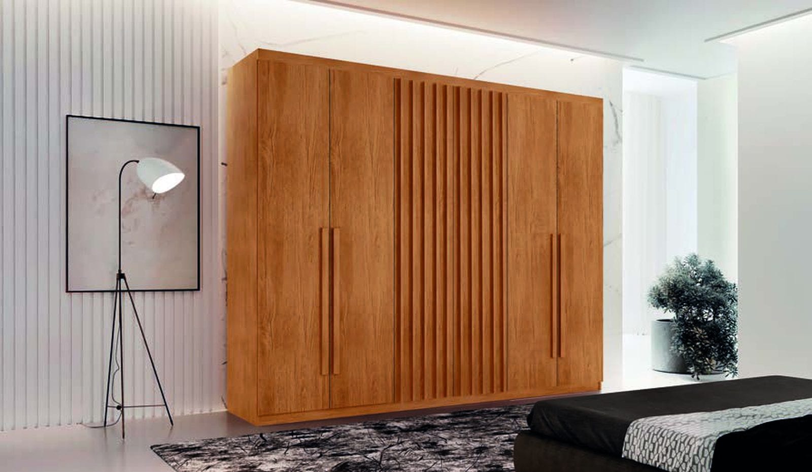 Guarda-roupa Denver 6 portas em ambiente montado