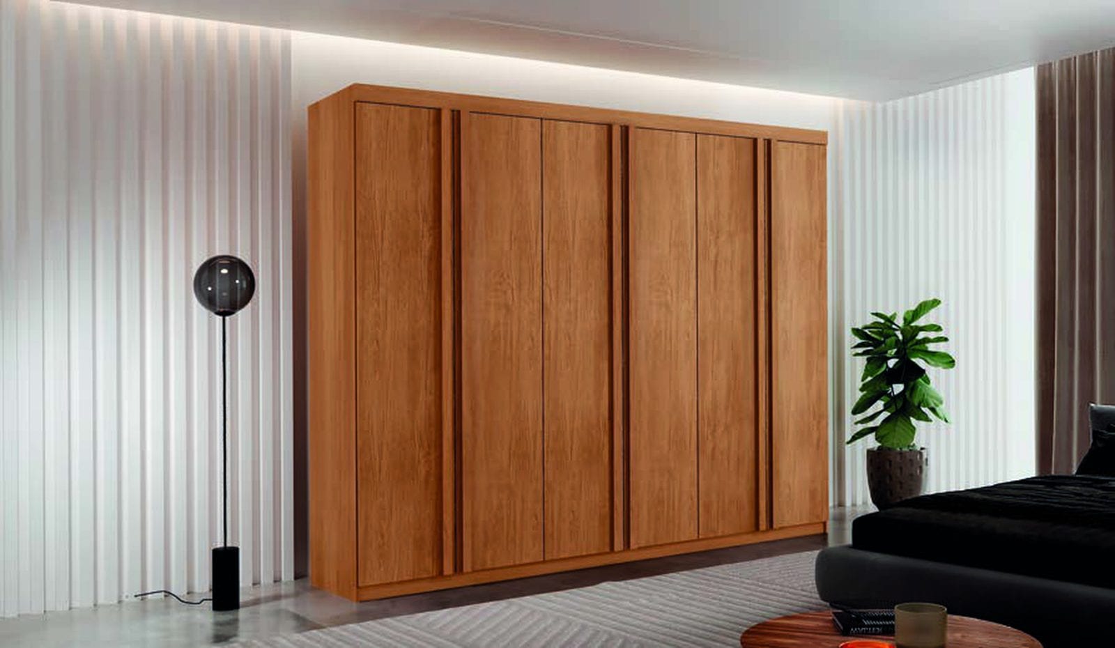 Guarda-roupa Genebra 6 portas em ambiente montado