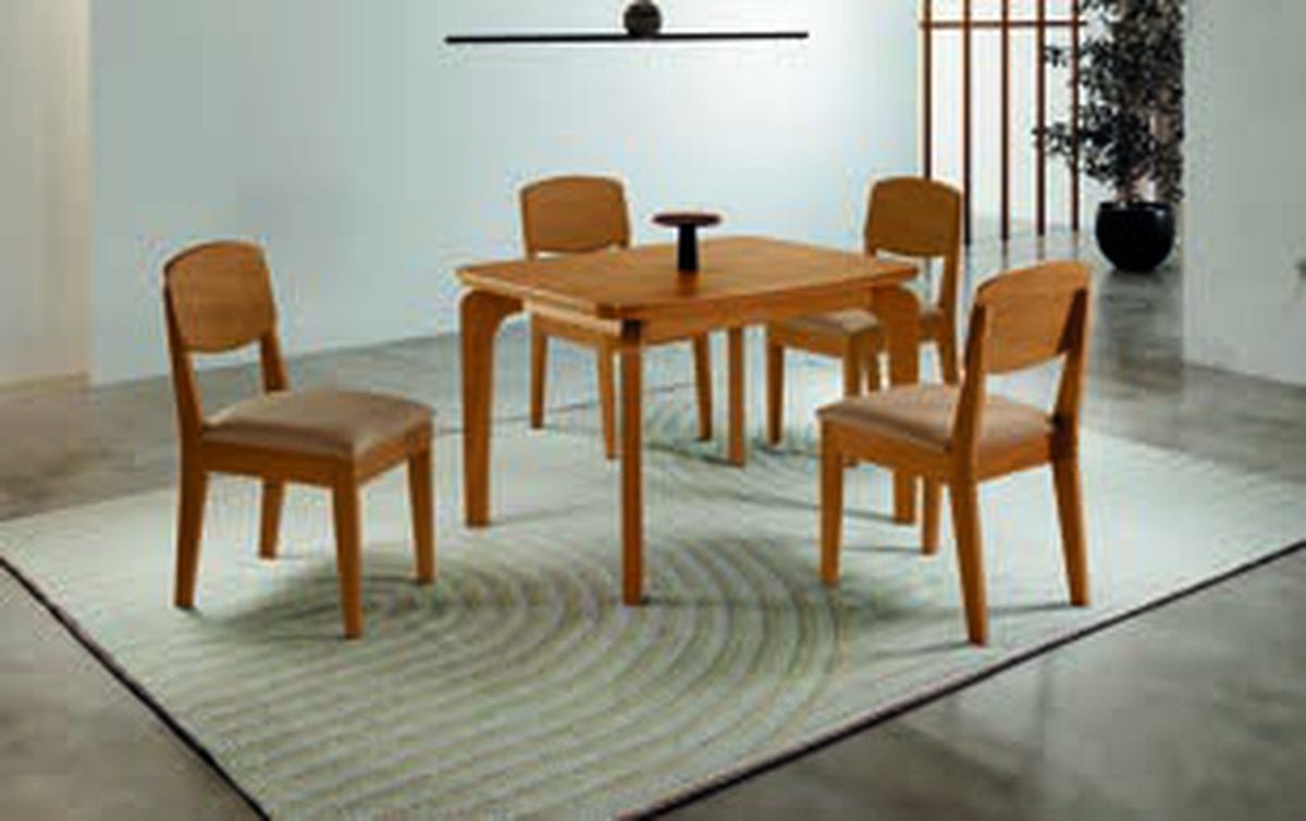 Conjunto de jantar Londrina 1,20 m com 4 cadeiras Lunara em detalhe
