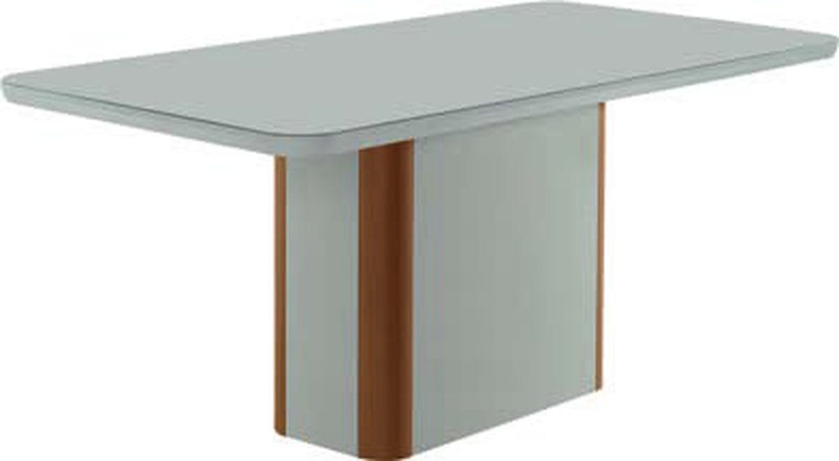 Mesa de jantar Pietá 1,20 m — tampo de vidro — acabamento Naturale, Off White