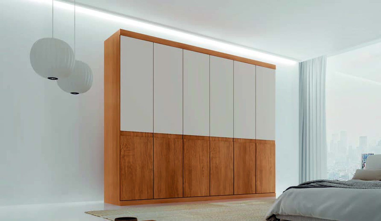 Guarda-roupa San Andres 6 portas em ambiente montado