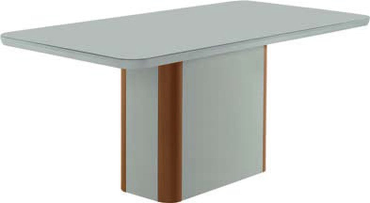 Mesa de jantar Pietá 1,20 m — tampo de vidro — acabamento Naturale, Off White