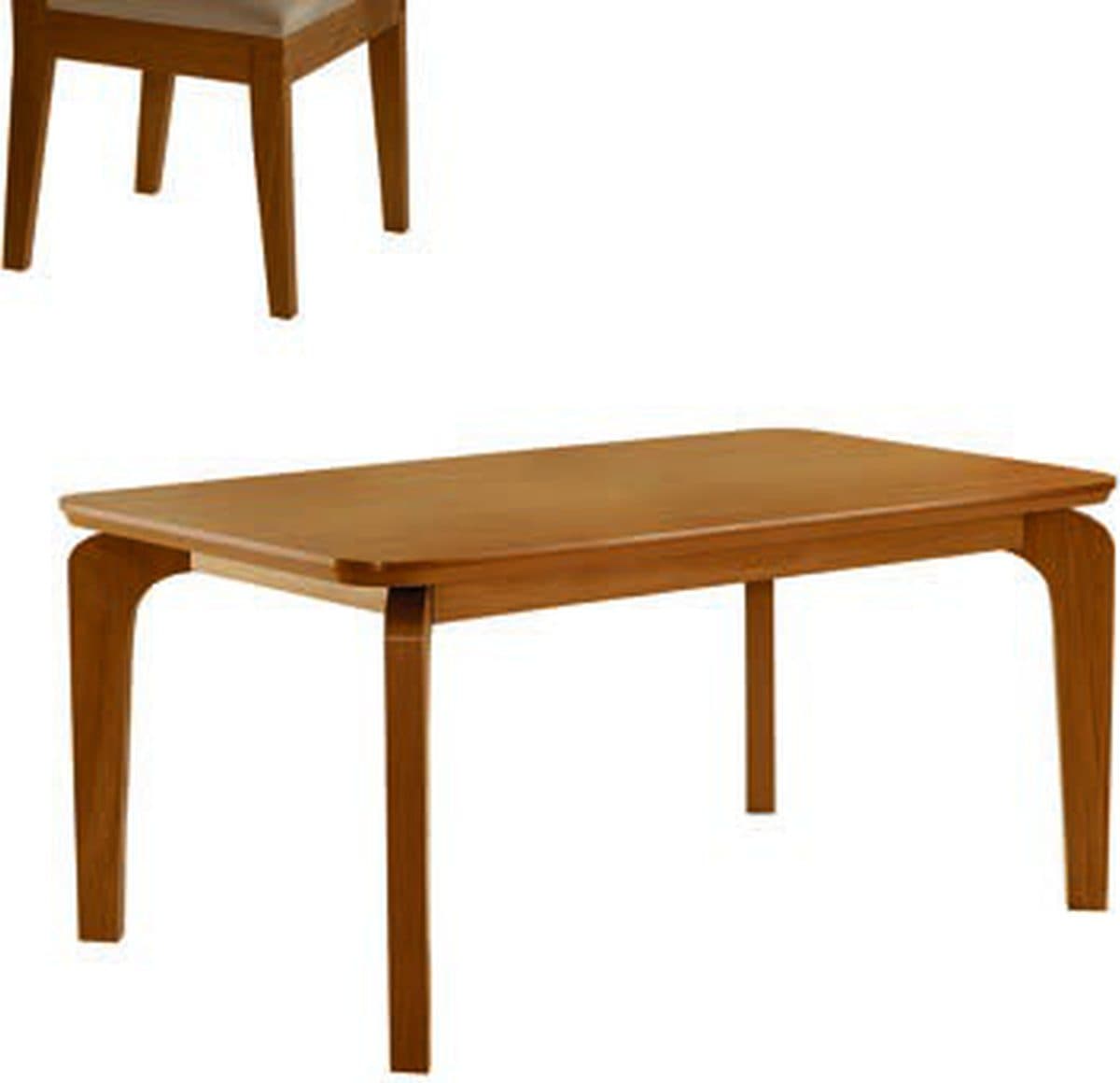 Conjunto de jantar Londrina 1,80 m com 6 cadeiras Maldivas Luxo — acabamento Naturale