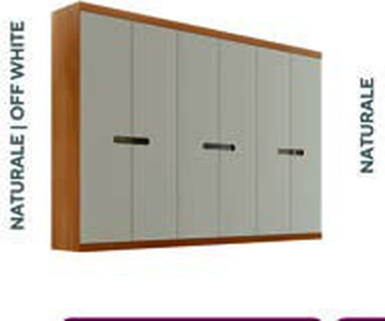 Guarda-roupa Milano 6 portas — acabamento Naturale, Off White